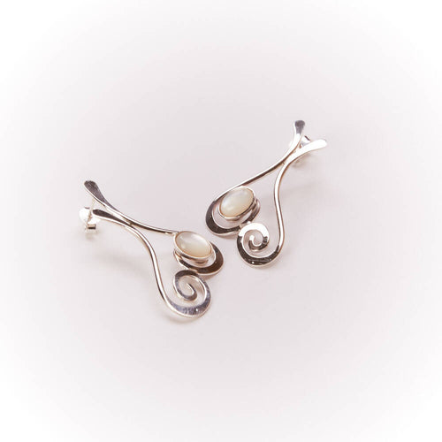 Boucles d'oreilles EDULCIA en argent avec nacre. | EMPREINTES Paris - EMPREINTES Paris