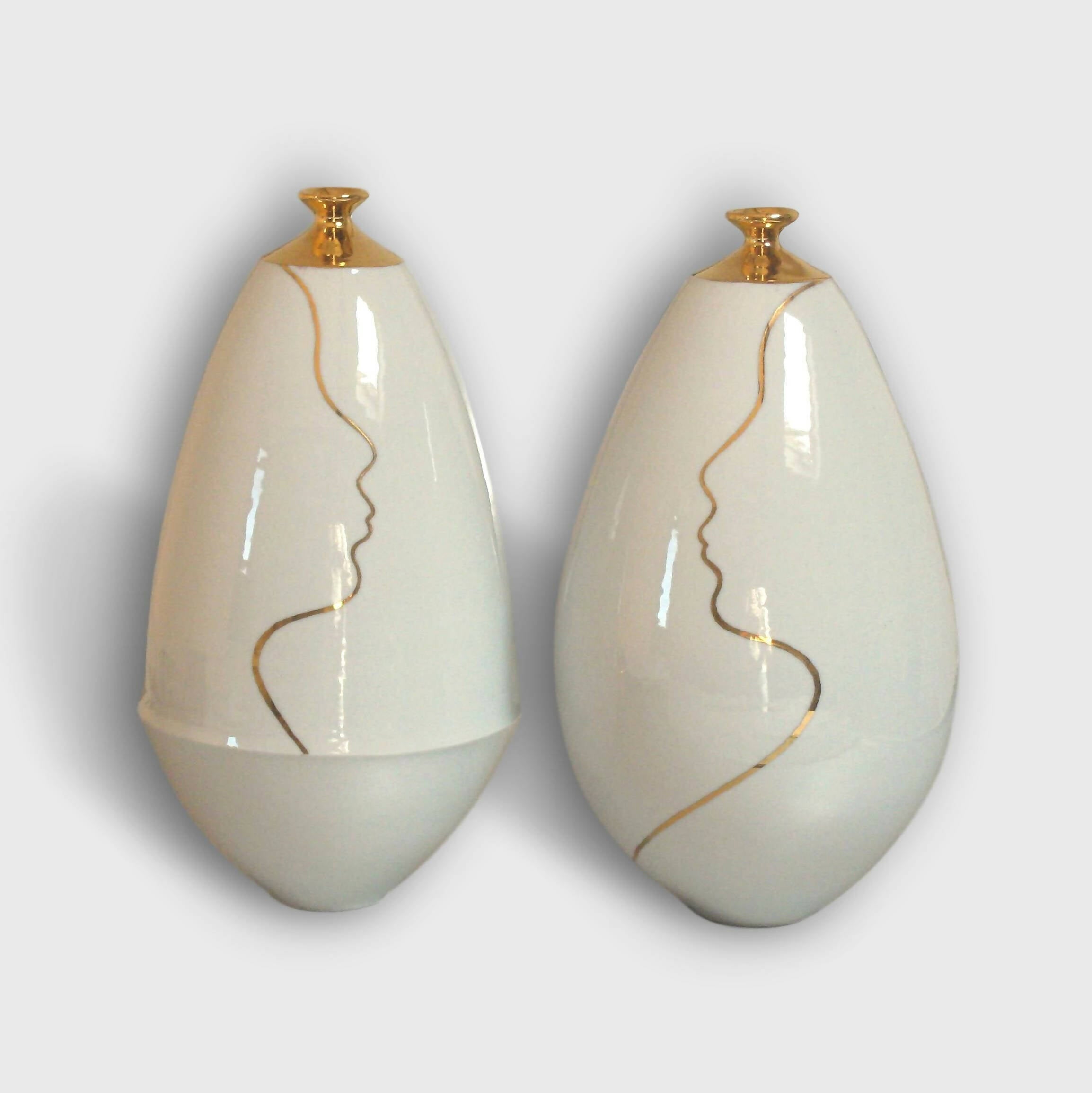 Paire de Vases Soliflore Visages | EMPREINTES Paris