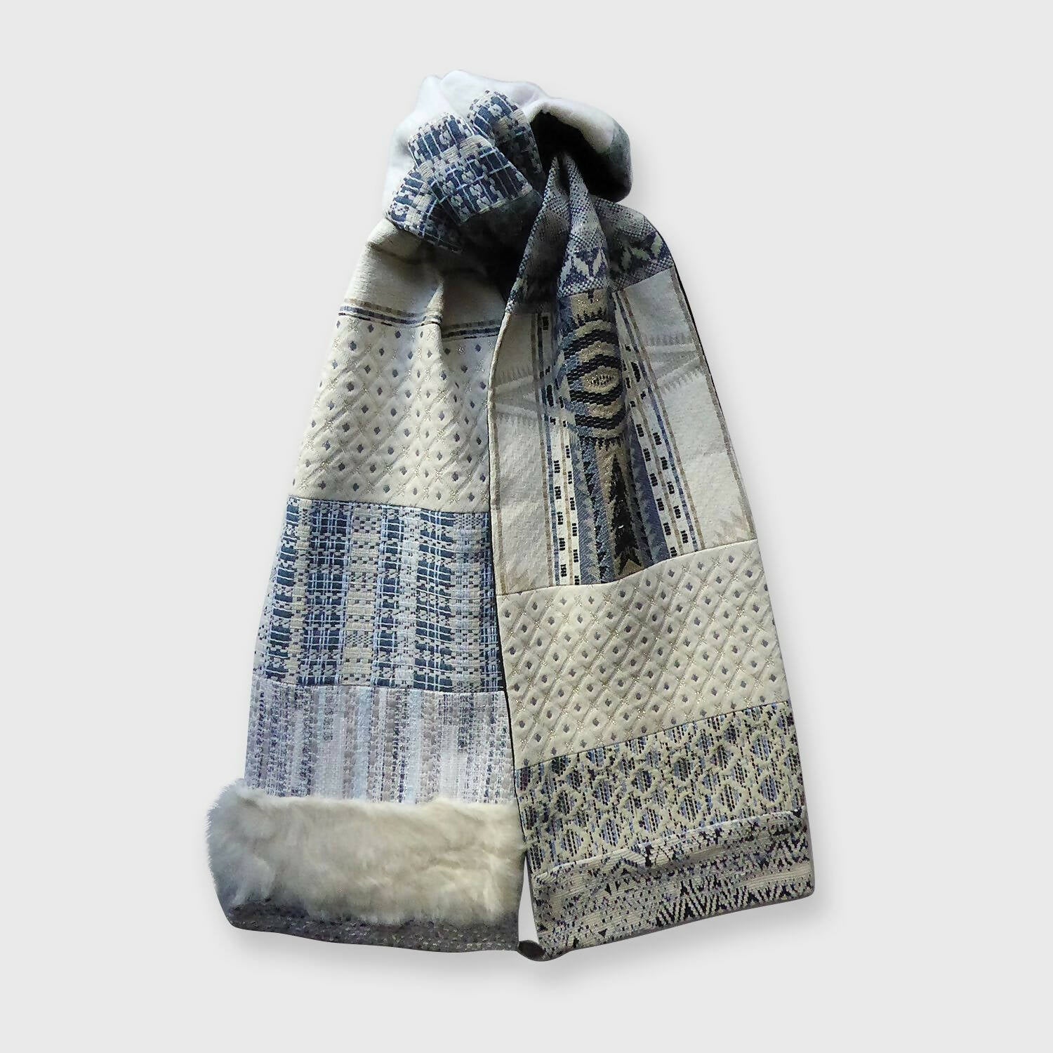 Écharpe hivernale femme-ecru ciel | EMPREINTES Paris