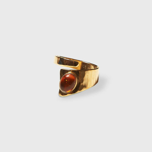 Bague ROMAE plaqué or avec une ambre. | EMPREINTES Paris - EMPREINTES Paris
