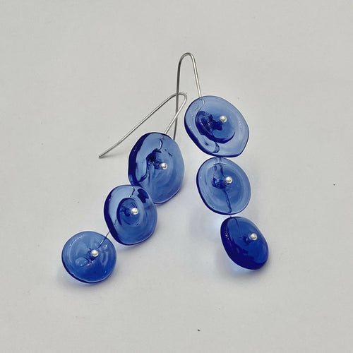 Boucles d'oreilles ricochets bleu cobalt clair transparent | EMPREINTES Paris - EMPREINTES Paris