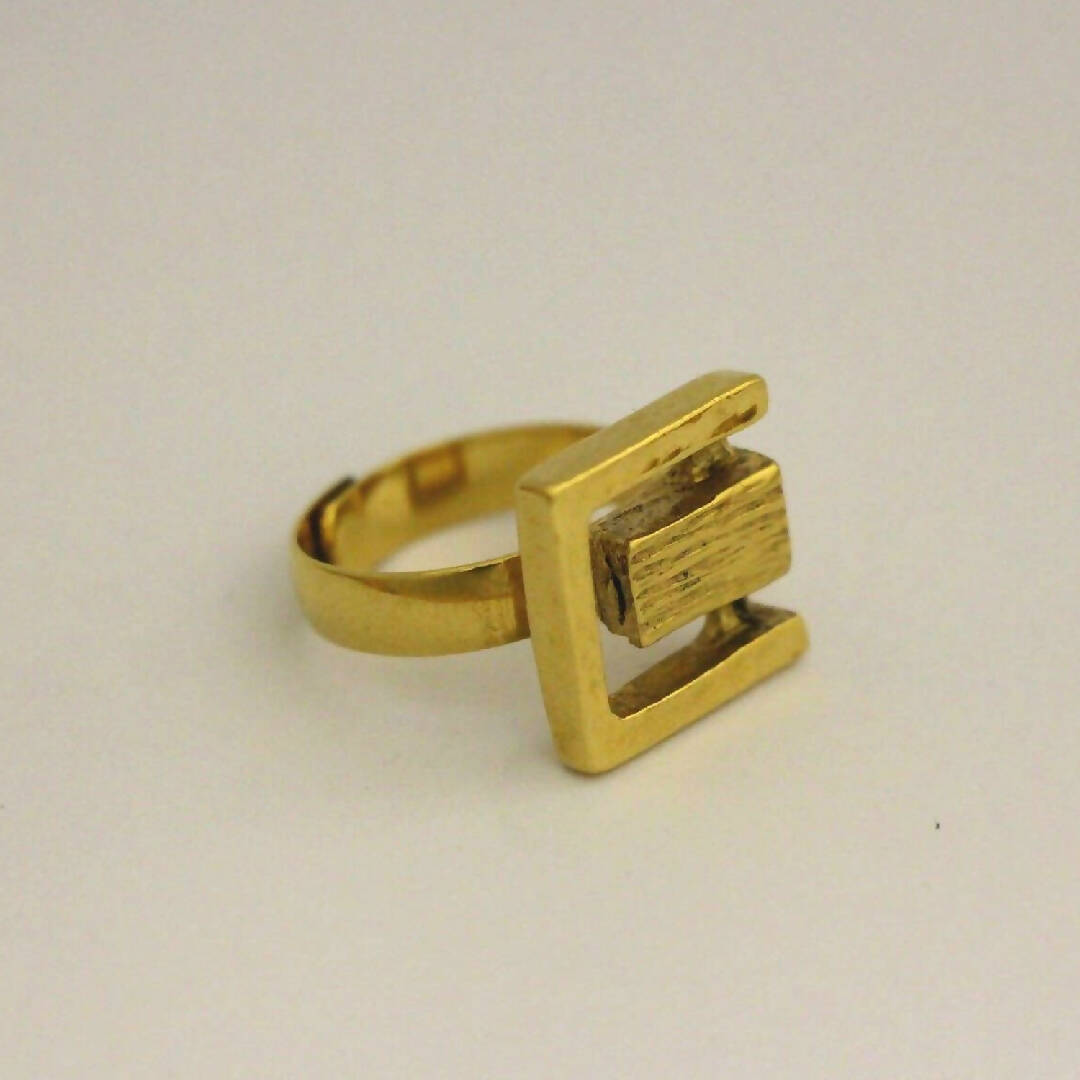 Bague réglable en étain dorée 17 | EMPREINTES Paris