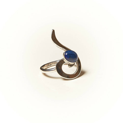 Bague LIZAE en argent avec un Lapis lazuli. | EMPREINTES Paris - EMPREINTES Paris