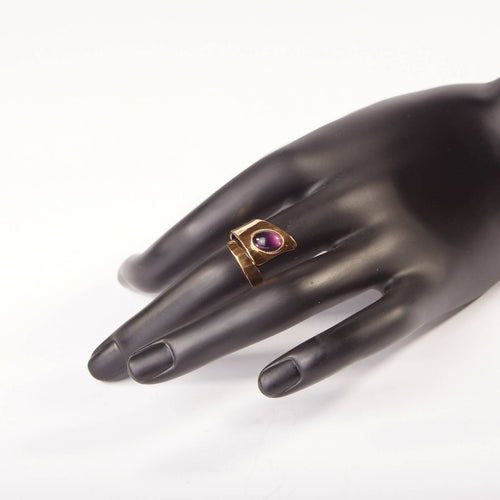 Bague ROMAE plaqué or avec une améthyste. | EMPREINTES Paris - EMPREINTES Paris