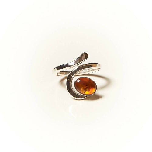 Bague PERCE NEIGE en argent avec une ambre. | EMPREINTES Paris - EMPREINTES Paris