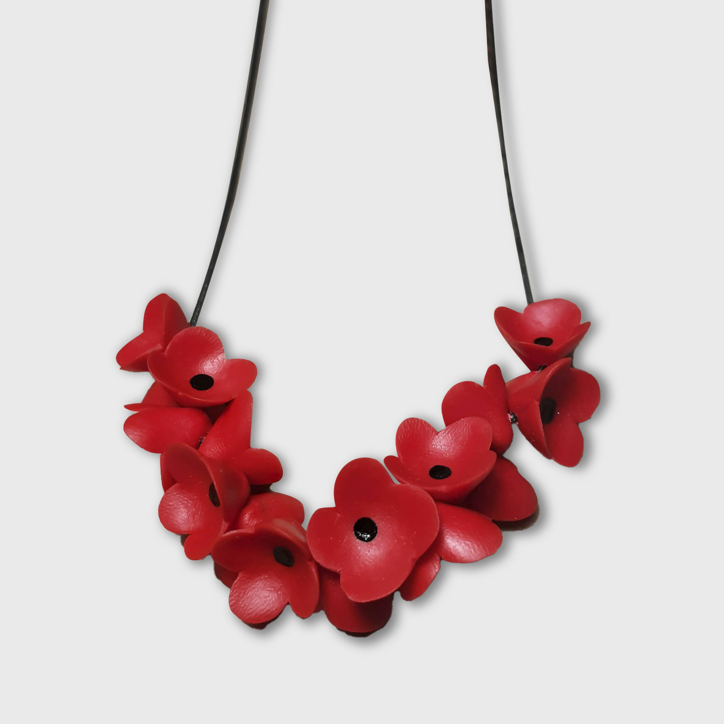 Collier Camélia complet rouge et noir | EMPREINTES Paris
