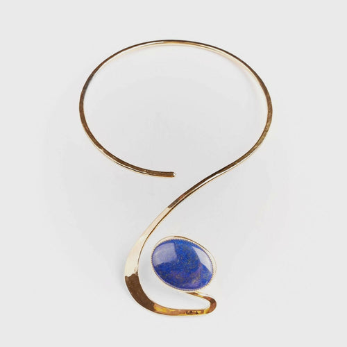 Collier PRINCESSE plaqué or avec lapis lazuli | EMPREINTES Paris - EMPREINTES Paris