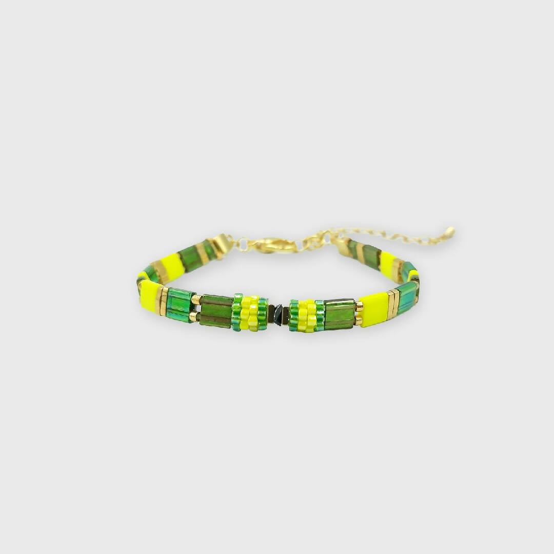 Bracelet collection Sunn Fun Vert, jaune et or | EMPREINTES Paris