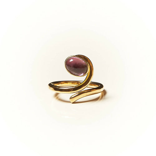 Bague PERCE NEIGE plaqué or avec une améthyste. | EMPREINTES Paris - EMPREINTES Paris