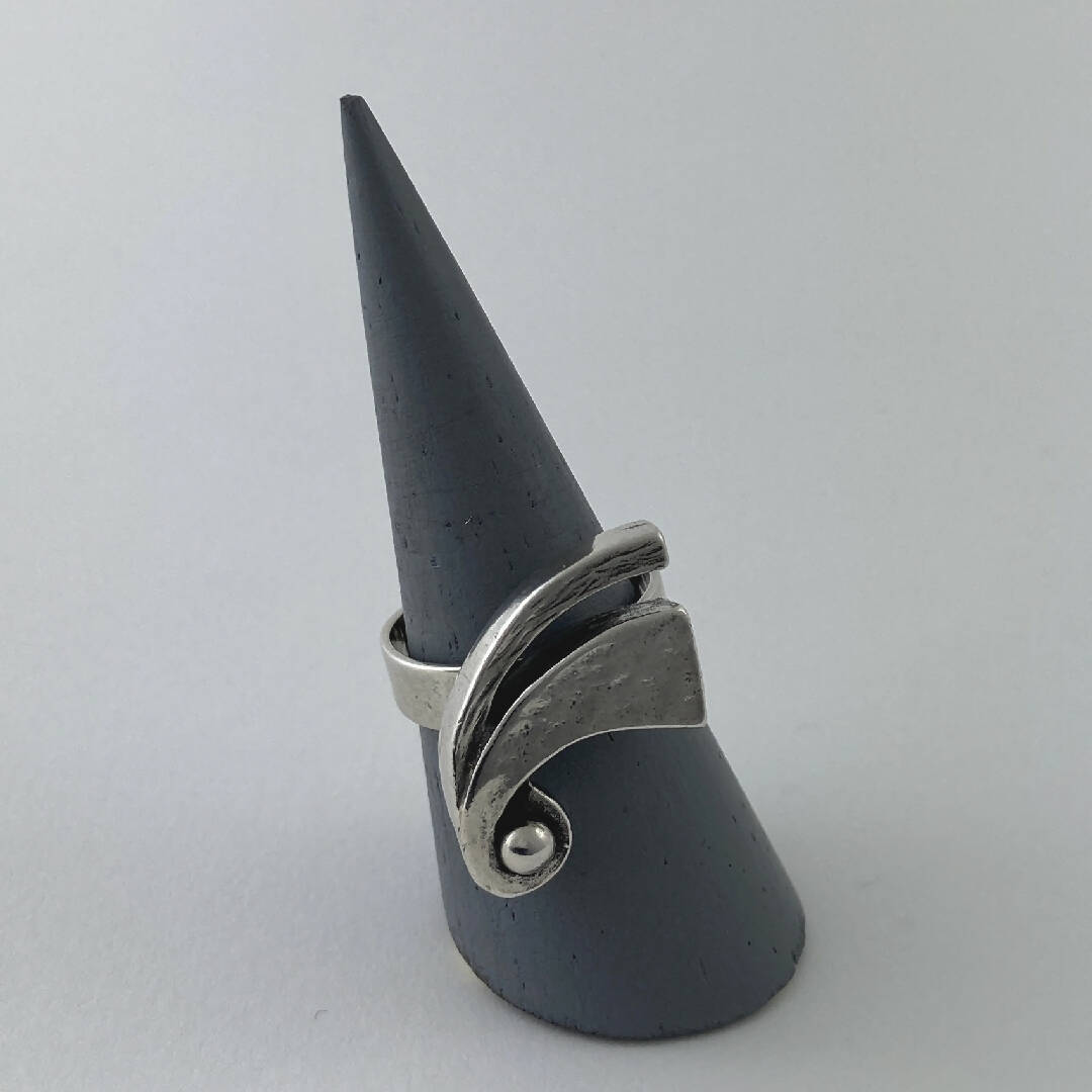 Bague réglable en étain argentée 17 | EMPREINTES Paris