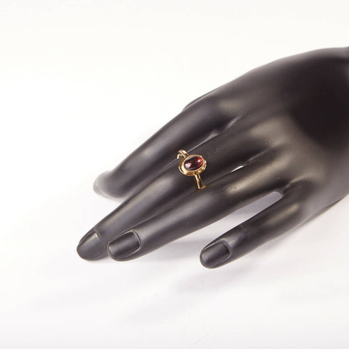 Bague CLASSICA plaqué or avec un grenat. | EMPREINTES Paris - EMPREINTES Paris