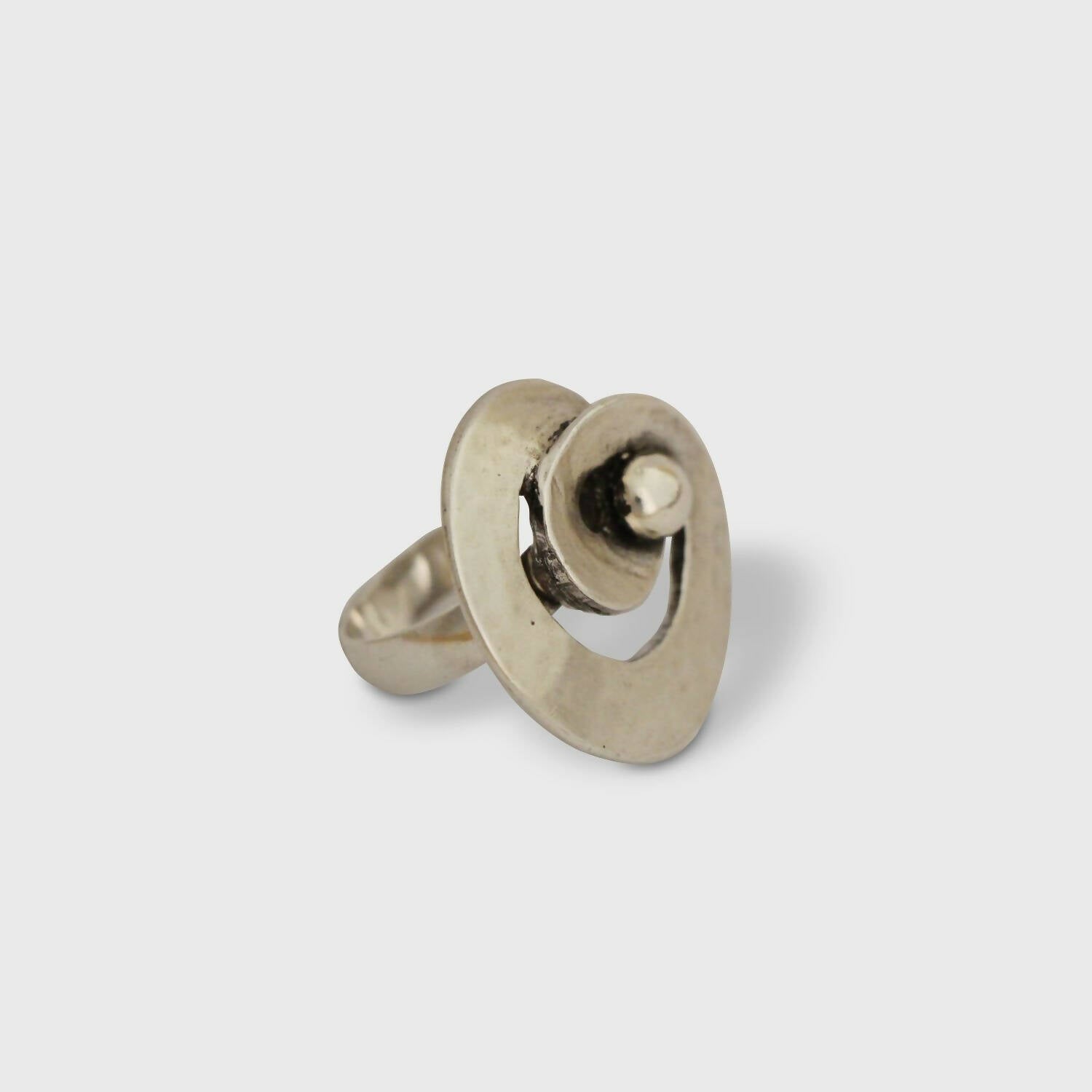 Bague réglable en étain argentée 13 | EMPREINTES Paris