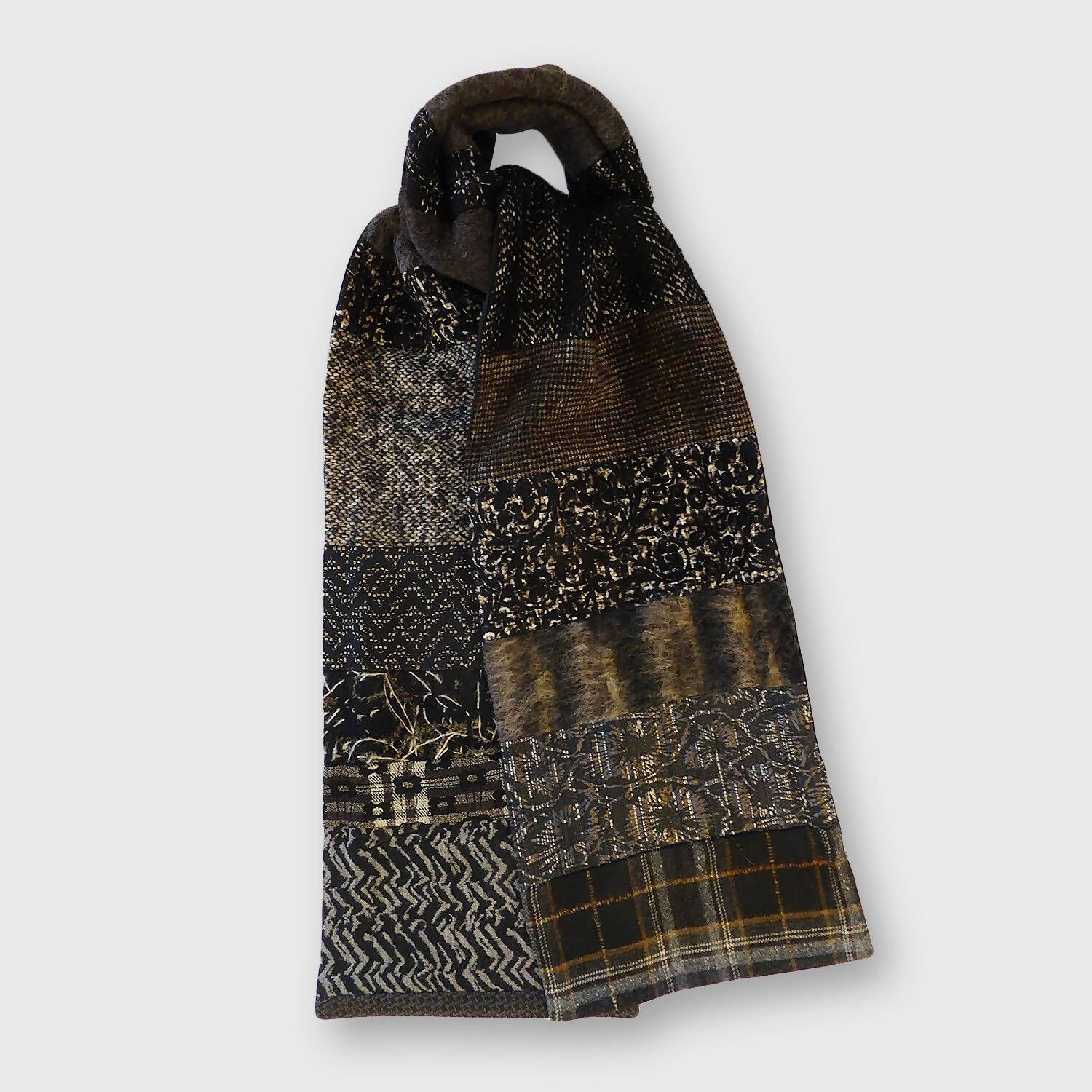Écharpe hivernale homme-brun noir | EMPREINTES Paris