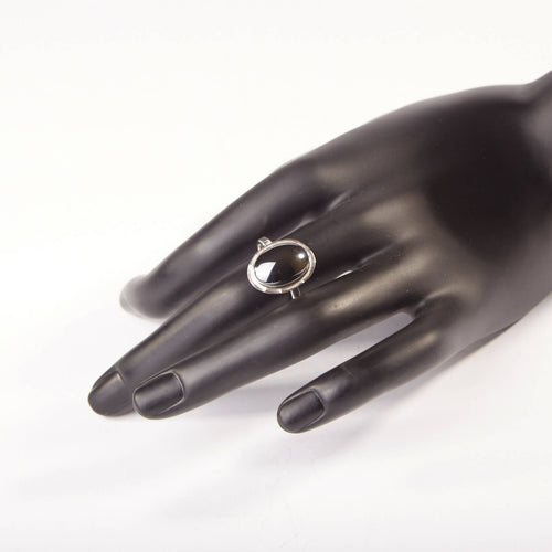 Bague GLAIA en argent avec une hématite. | EMPREINTES Paris - EMPREINTES Paris