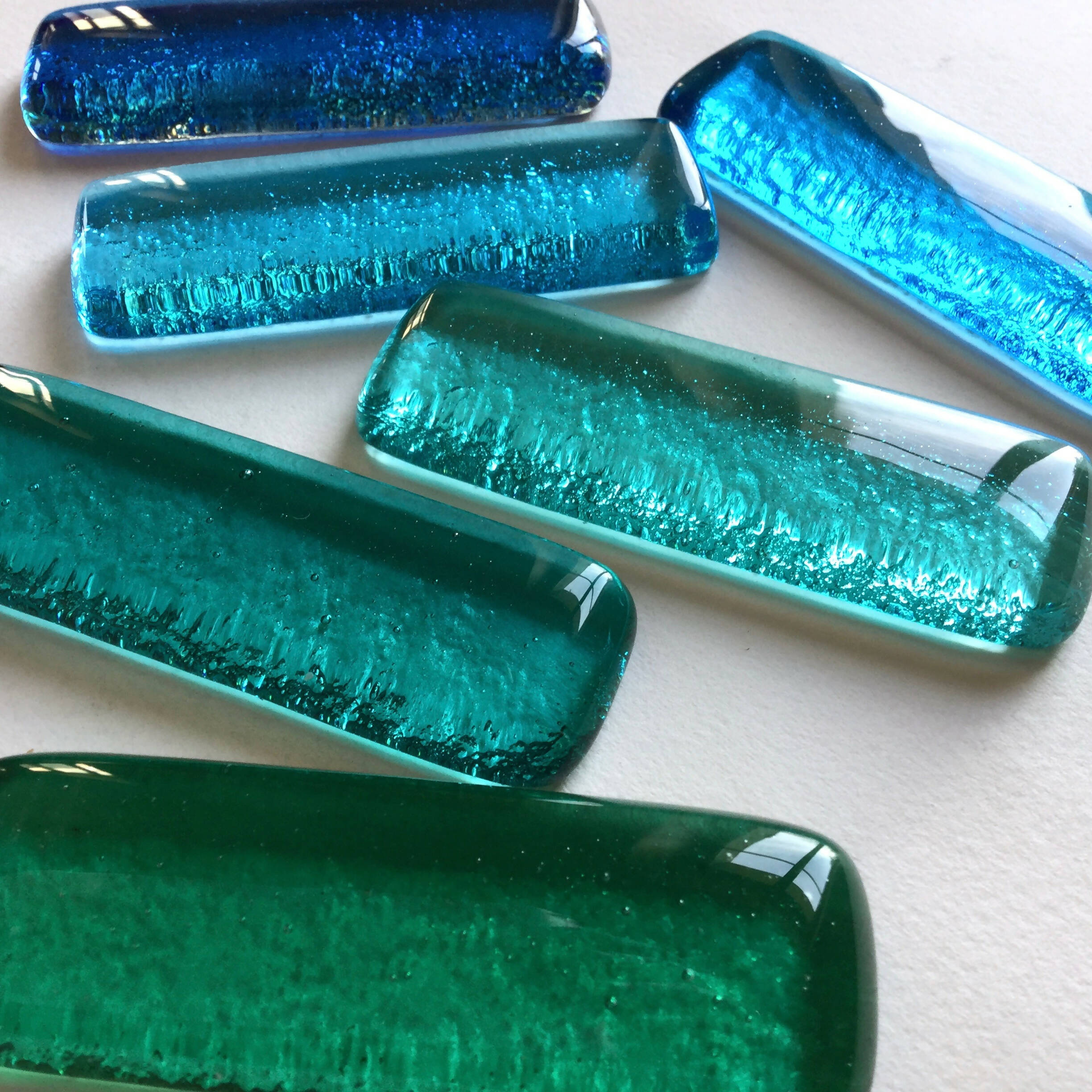 Coffret de 6 porte-couteaux barrettes Bleu-vert | EMPREINTES Paris
