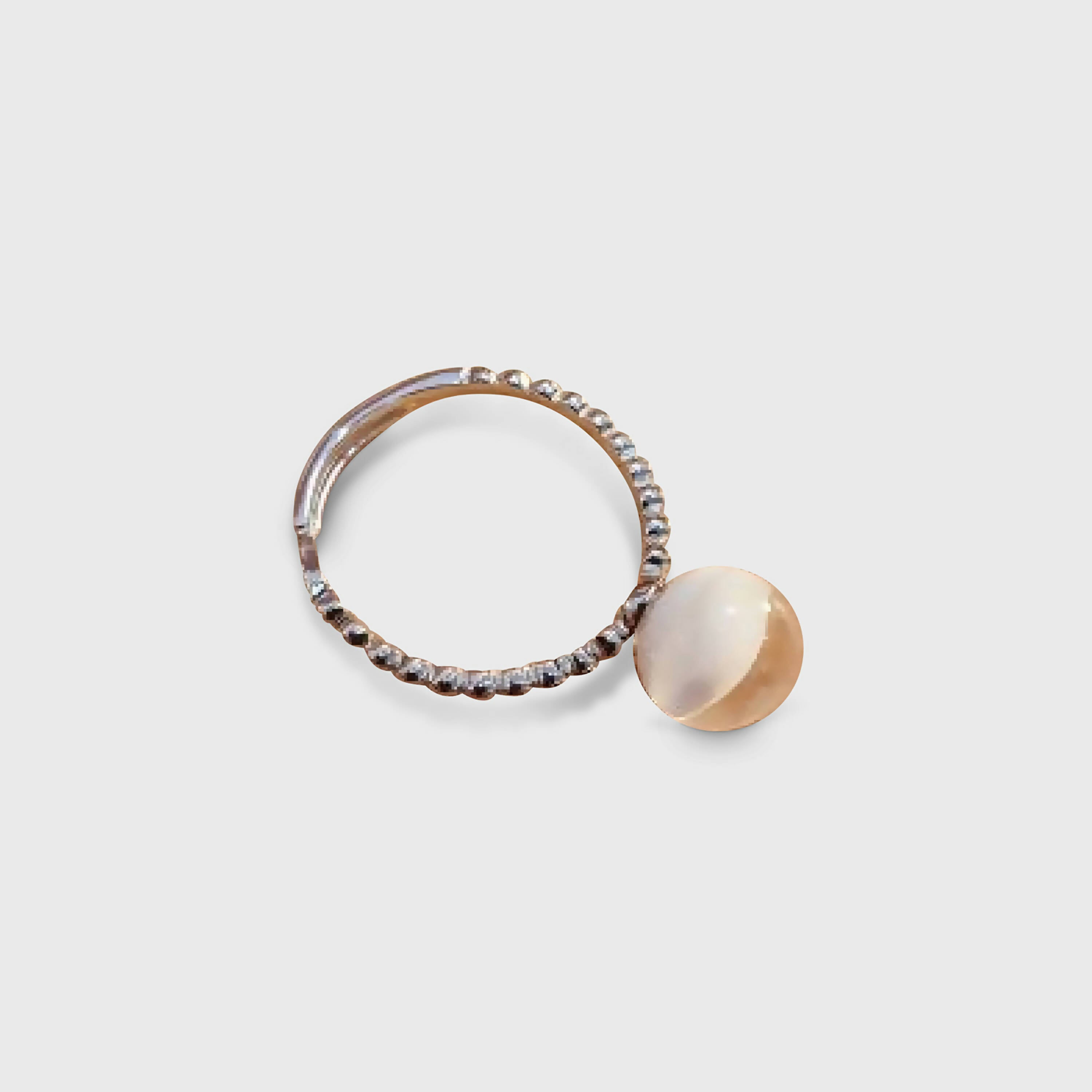 Bague perle de verre Blanche | EMPREINTES Paris