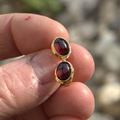 Boucles d'oreille plaqué or Grenat Classica | EMPREINTES Paris - EMPREINTES Paris