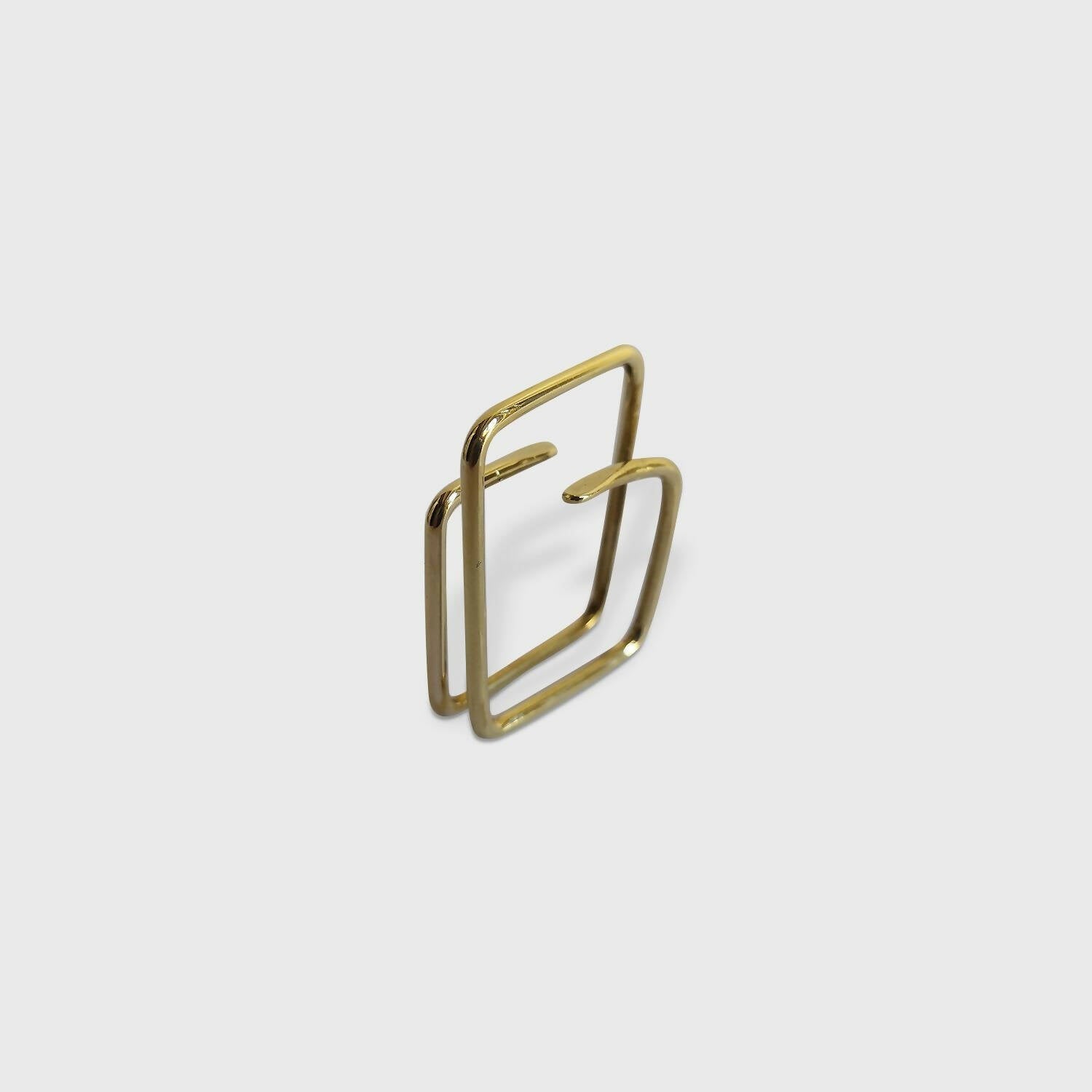 Bague A deux pas carré Laiton | EMPREINTES Paris
