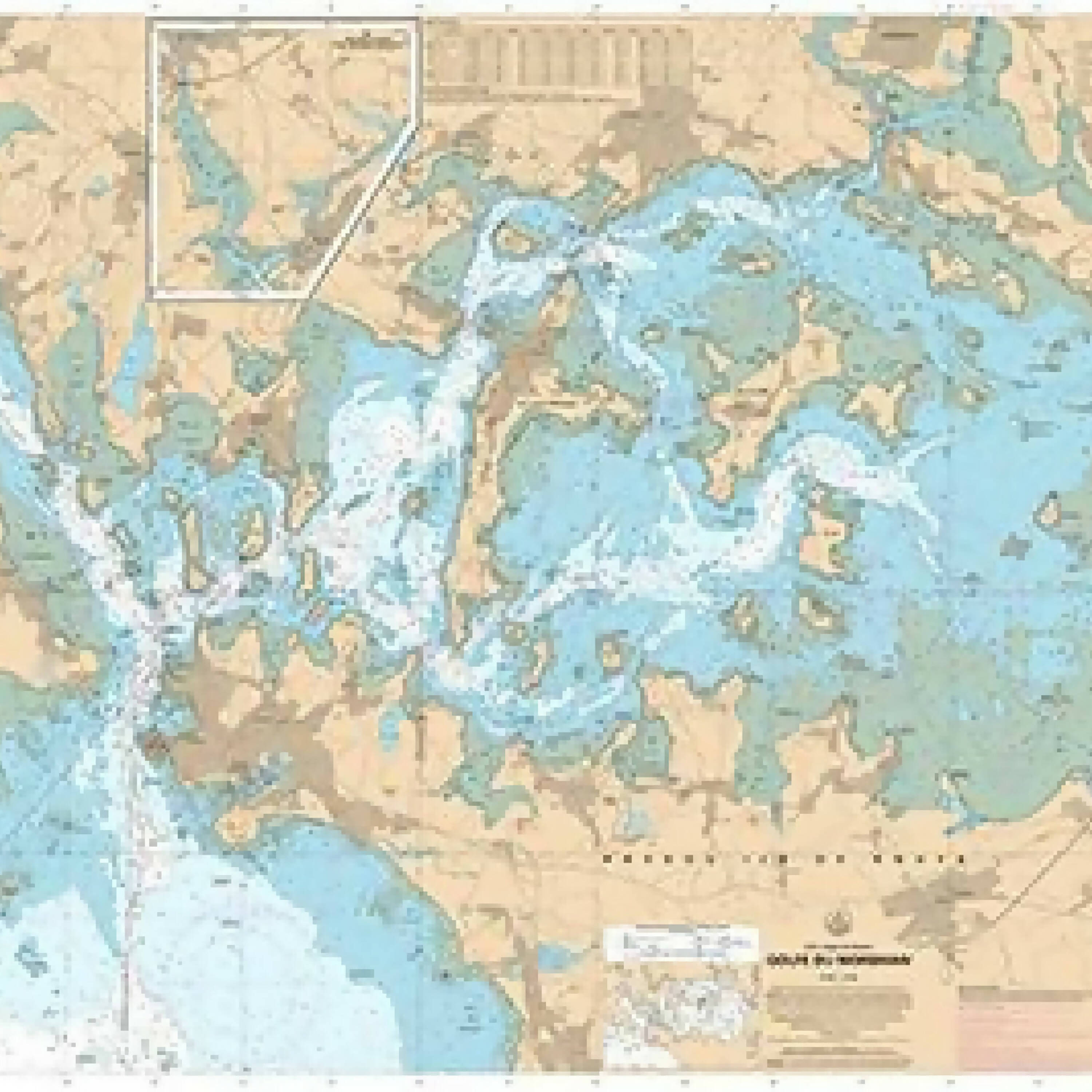 Nappe carte marine Golfe du Morbihan Petit modèle | EMPREINTES Paris | EMPREINTES Paris