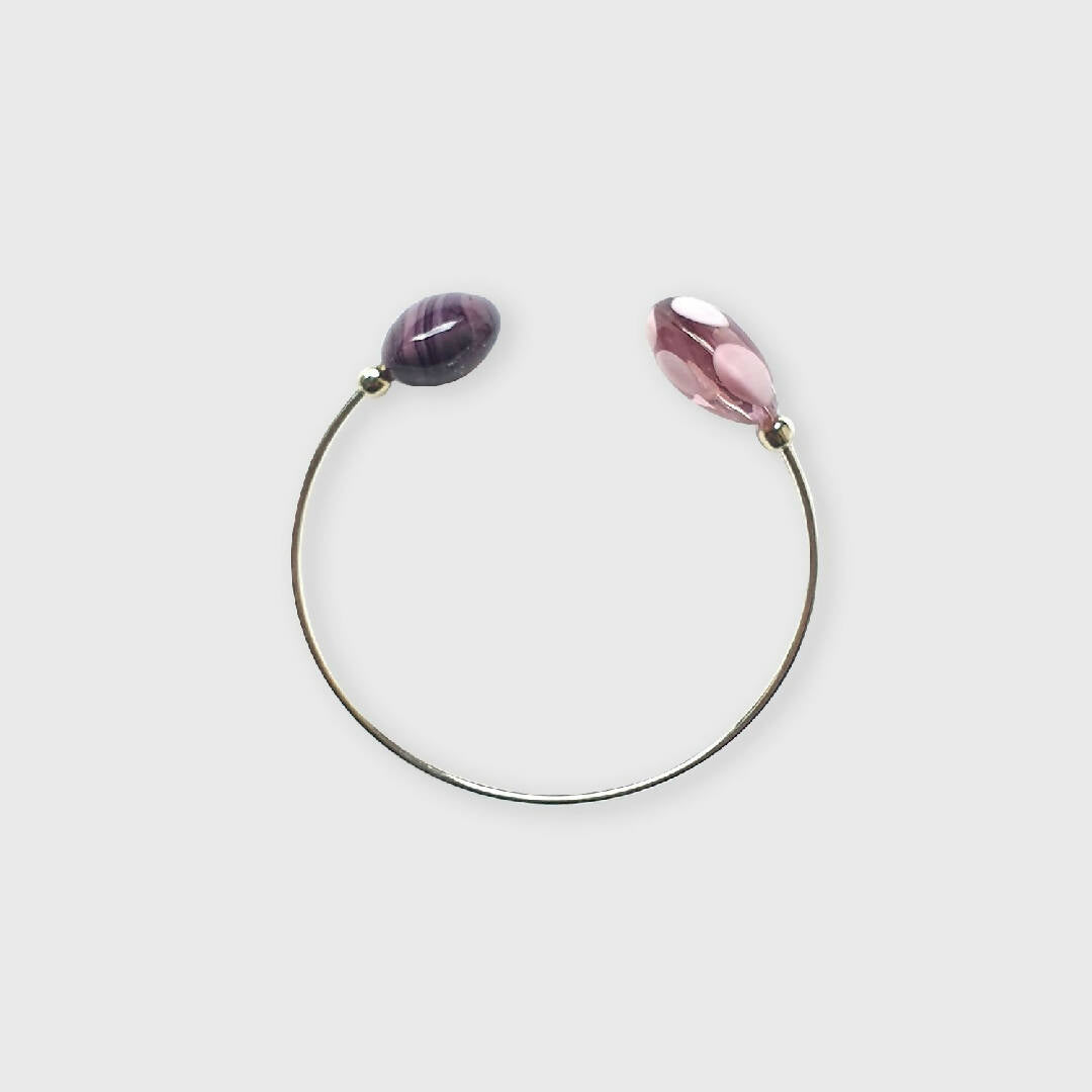 Bracelet jonc en verre rose et violet | EMPREINTES Paris