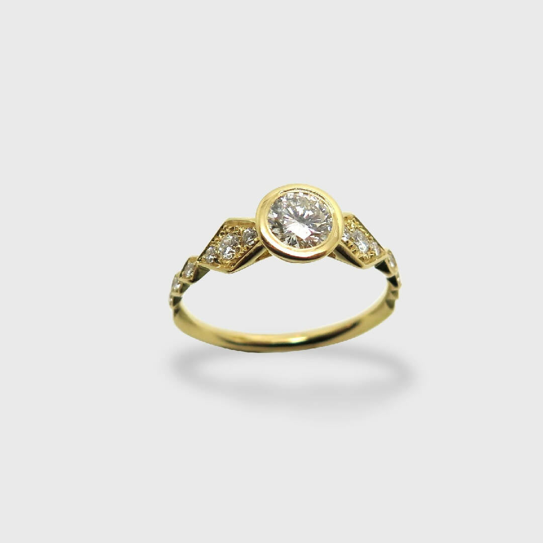 Solitaire Frise de losanges pavés | EMPREINTES Paris