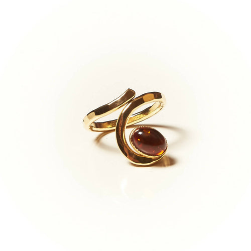 Bague PERCE NEIGE plaqué or avec une ambre. | EMPREINTES Paris - EMPREINTES Paris