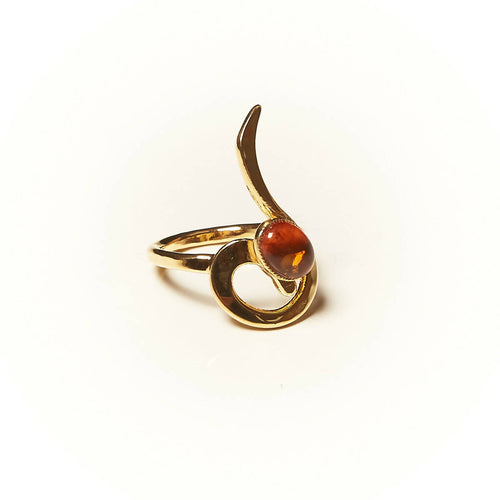 Bague LIZAE plaqué or avec une ambre. | EMPREINTES Paris - EMPREINTES Paris