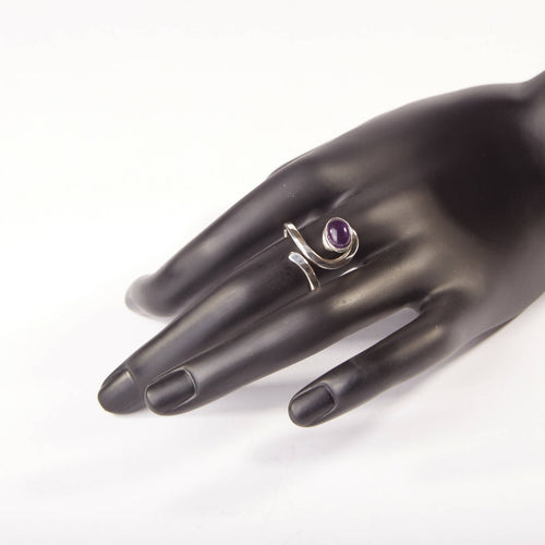 Bague PERCE NEIGE en argent avec une améthyste. | EMPREINTES Paris - EMPREINTES Paris