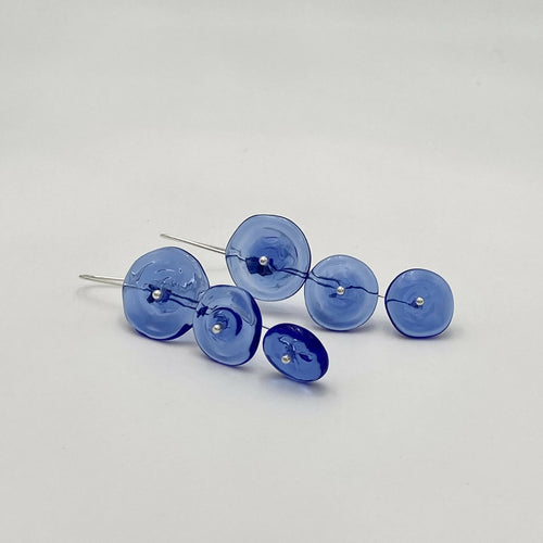 Boucles d'oreilles ricochets bleu cobalt clair transparent | EMPREINTES Paris - EMPREINTES Paris