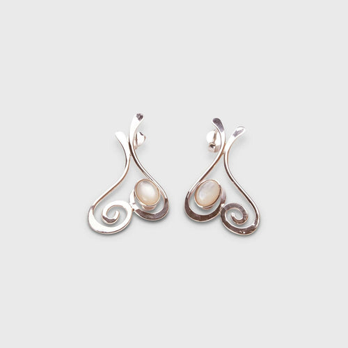 Boucles d'oreilles EDULCIA en argent avec nacre. | EMPREINTES Paris - EMPREINTES Paris