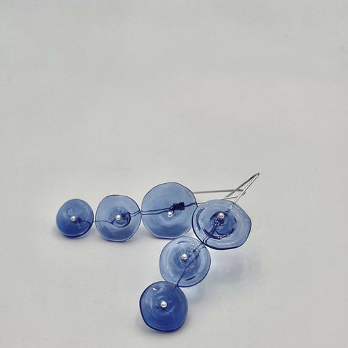 Boucles d'oreilles ricochets bleu cobalt clair transparent | EMPREINTES Paris - EMPREINTES Paris