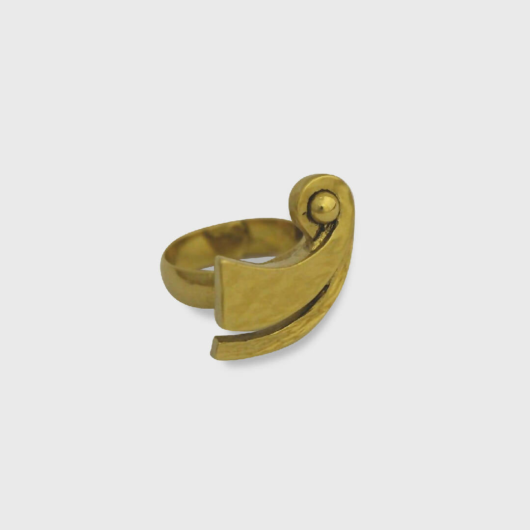 Bague réglable en étain dorée 15 | EMPREINTES Paris