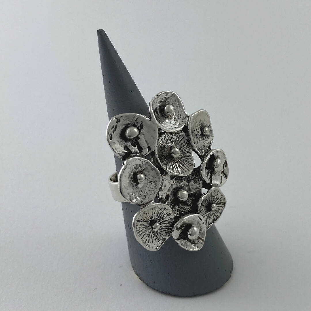 Bague réglable en étain argenté 18 | EMPREINTES Paris