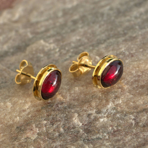 Boucles d'oreille plaqué or Grenat Classica | EMPREINTES Paris - EMPREINTES Paris
