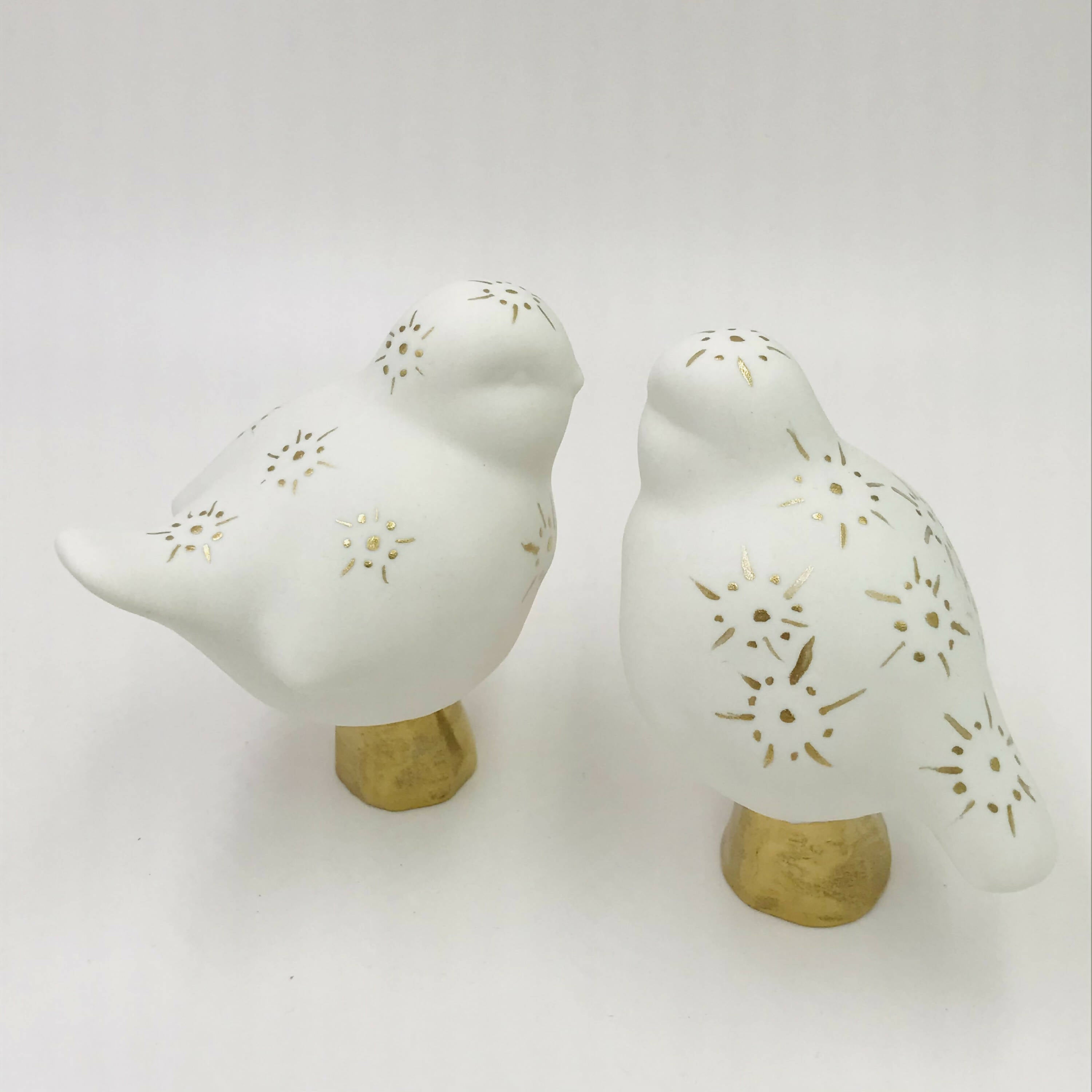 Oiseau porcelaine et Or - Motif petits pois/ Etoiles | EMPREINTES Paris | EMPREINTES Paris