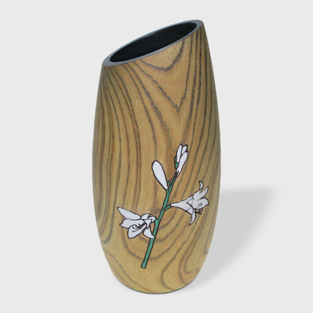 Vase décoratif en bois tourné Lis Saint Bruno | EMPREINTES Paris