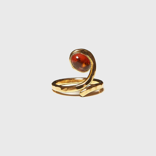 Bague PERCE NEIGE plaqué or avec une ambre. | EMPREINTES Paris - EMPREINTES Paris