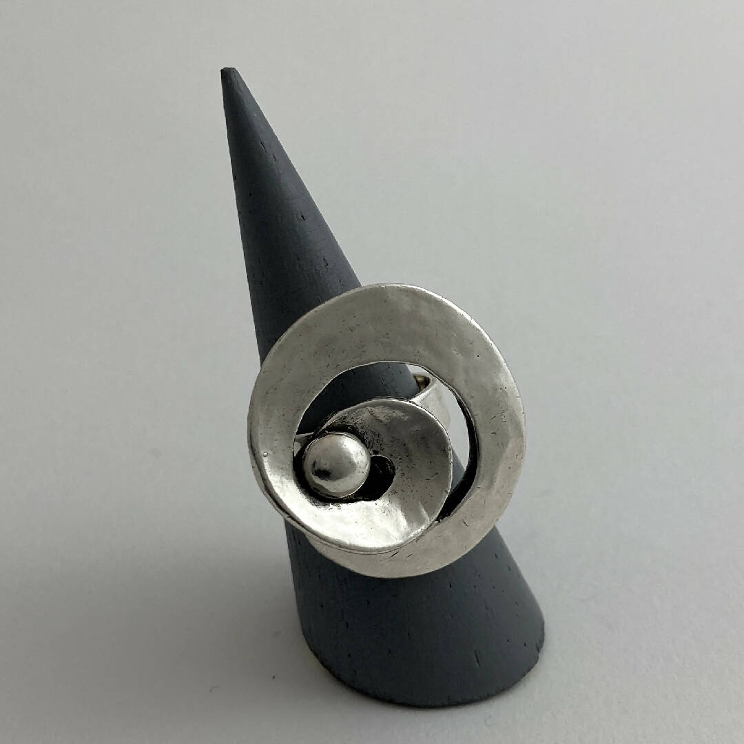 Bague réglable en étain argentée 13 | EMPREINTES Paris