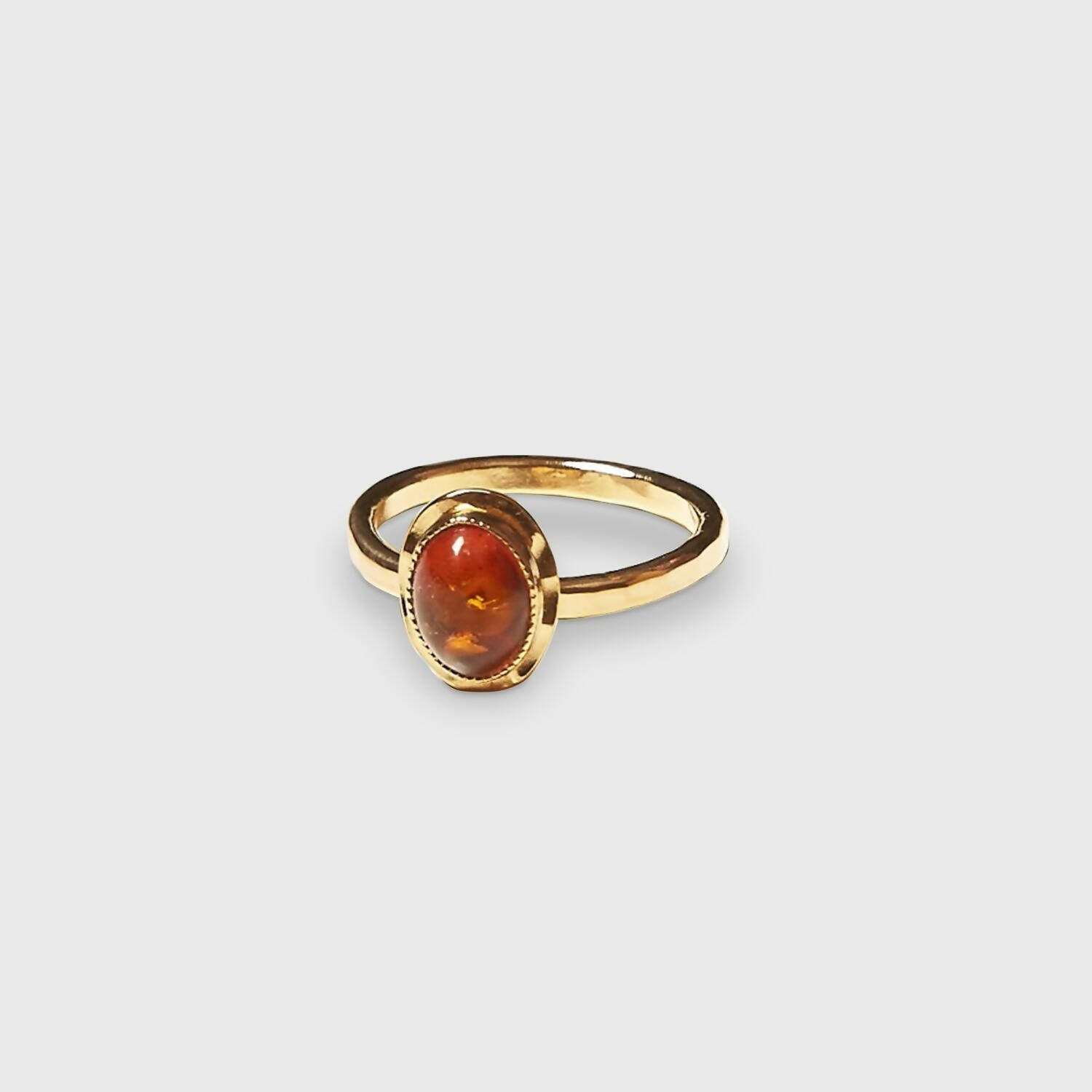 Bague CLASSICA plaqué or avec une ambre. | EMPREINTES Paris