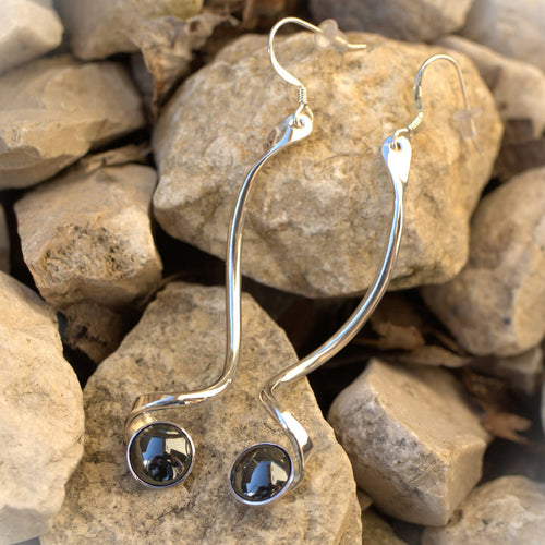 Boucles d'oreilles argent Hématite Glaolia | EMPREINTES Paris - EMPREINTES Paris