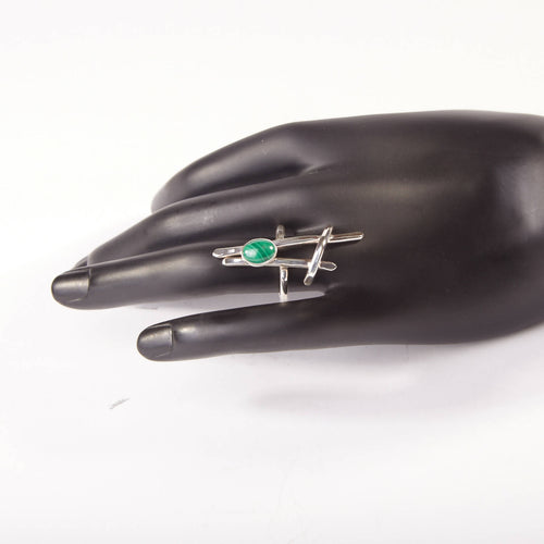 Bague LA BELLE PARISIENNE en argent avec une malachite. | EMPREINTES Paris - EMPREINTES Paris