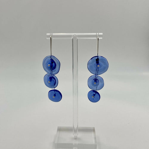 Boucles d'oreilles ricochets bleu cobalt clair transparent | EMPREINTES Paris - EMPREINTES Paris