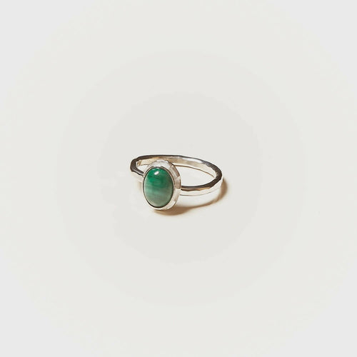 Bague CLASSICA en argent avec une malachite. | EMPREINTES Paris - EMPREINTES Paris