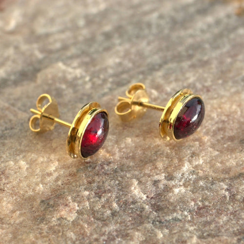 Boucles d'oreille plaqué or Grenat Classica | EMPREINTES Paris - EMPREINTES Paris