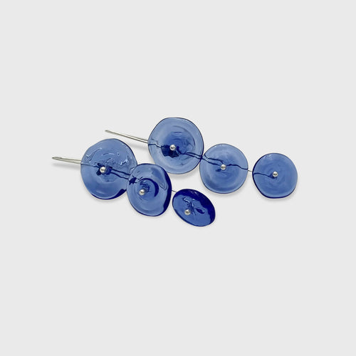 Boucles d'oreilles ricochets bleu cobalt clair transparent | EMPREINTES Paris - EMPREINTES Paris