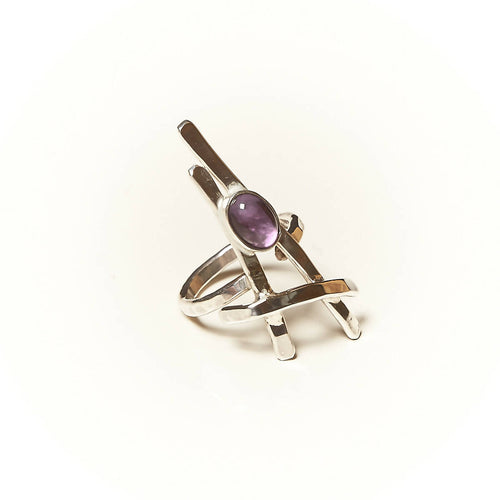 Bague LA BELLE PARISIENNE en argent avec une améthyste. | EMPREINTES Paris - EMPREINTES Paris