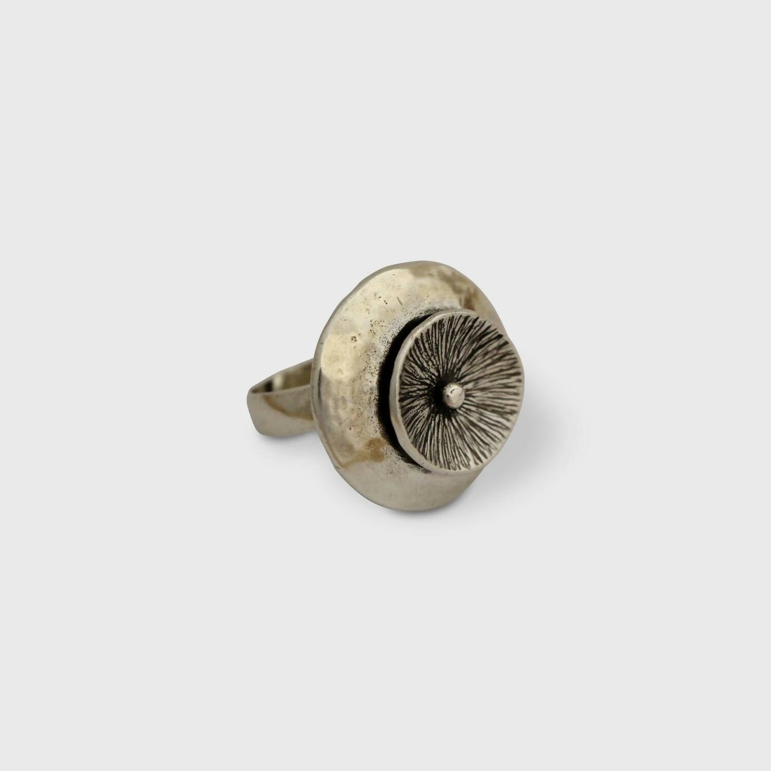 Bague réglable en étain argentée 12 | EMPREINTES Paris