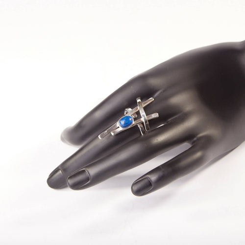 Bague LA BELLE PARISIENNE en argent avec un Lapis lazuli. | EMPREINTES Paris - EMPREINTES Paris