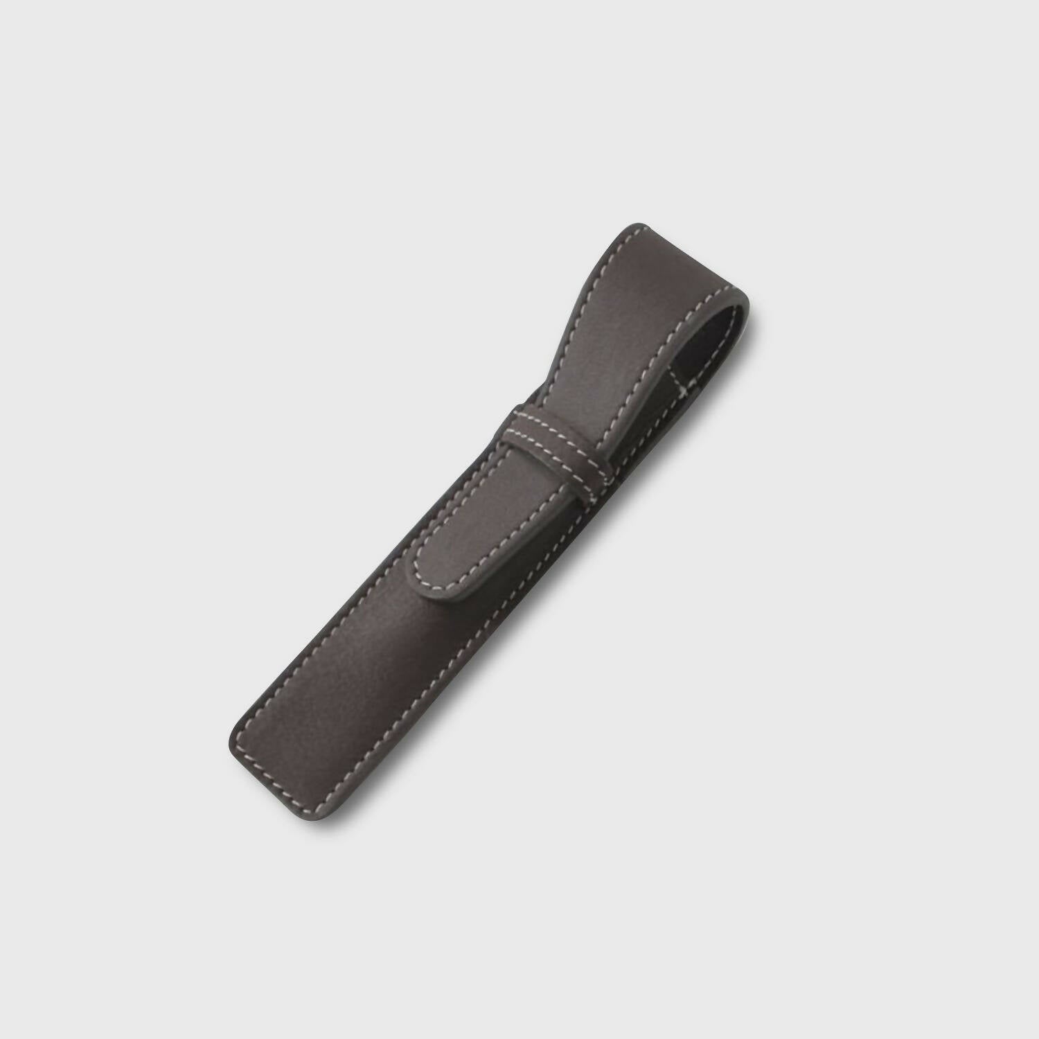 Étui cuir marron avec rabat pour stylos | EMPREINTES Paris