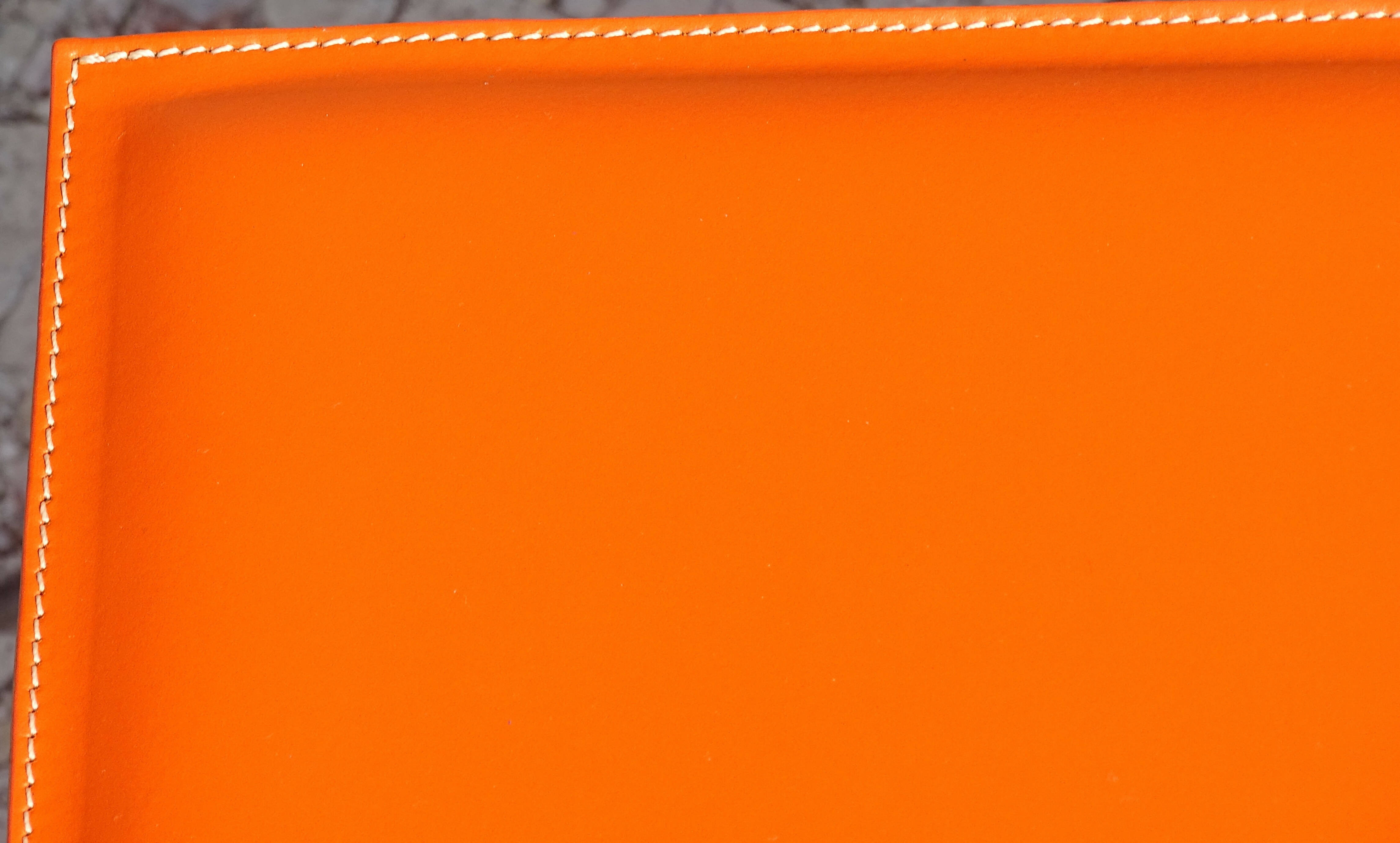 Sous-main double cuir Orange | EMPREINTES Paris | EMPREINTES Paris